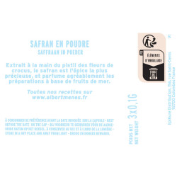 fiche informative sur le pot de Safran en Poudre Albert Ménès