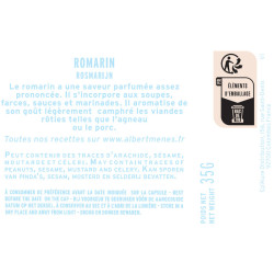 Fiche produit du romarin Albert Ménès, origine France et informations de qualité