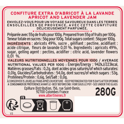 Confiture d'Abricot à la Lavande etiquette