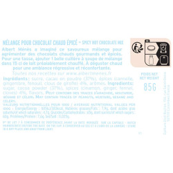 Fiche produit du Mélange pour Chocolat Chaud Épicé Albert Ménès, informations et idées de préparation