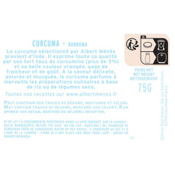 fiche informative sur le pot de Curcuma Albert Ménès