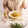 Riz doré au safran Albert Ménès, recette illustrant l'usage culinaire et la couleur de l'épice