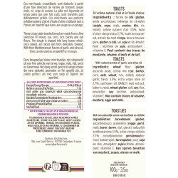 Mini toats à l'Huile d'Olive Parfumés à l'Ail fiche informative