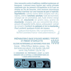 fiche informative olivade noire au piment Espelette