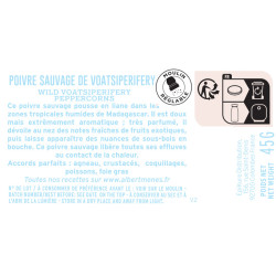 fiche informative sur le pot de Poivre Sauvage de Voatsiperifery - Moulin Albert Ménès