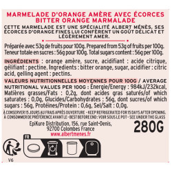 Marmelade d'Orange Amère Ecorces Fines fiche informative
