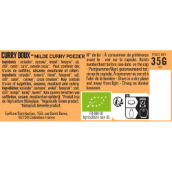 fiche informative sur le pot de Curry BIO Albert Ménès