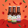 Détail de la texture onctueuse et des grains du piment dans le ketchup épicé Albert Ménès