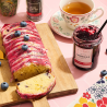 Cake moelleux aux myrtilles, recette réalisée avec la confiture extra Albert Ménès