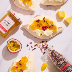 Mango- und Passionsfruchtkonfitüre