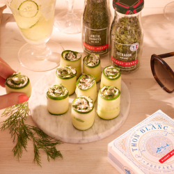 thon blanc recette aperitif rouleaux concombre