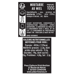 Moutarde au Miel fiche informative