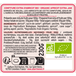 Confiture d'Abricot BIO Albert Ménès