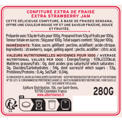 Confiture de Fraise fiche informative