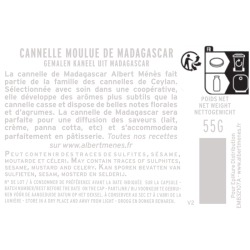 fiche informative sur le pot de Cannelle Moulue De Madagascar Albert Ménès
