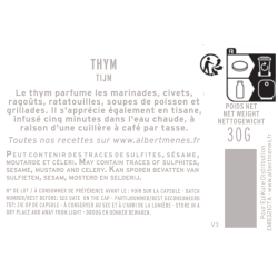 fiche informative sur le pot de Thym Albert Ménès