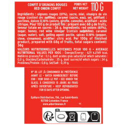 etiquette Confit d'Oignons Rouges aux Epices