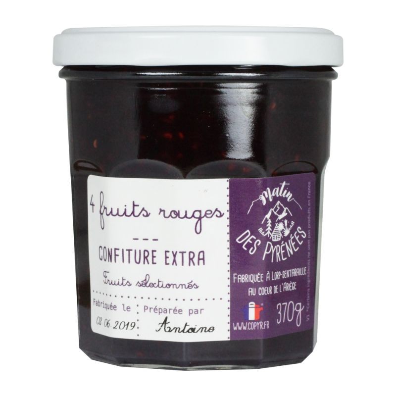Confiture Extra Quatre fruits rouges - Matin des Pyrénées