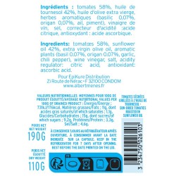 Tomates Séchées grillées Basilic et Origan informations