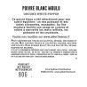 Fiche produit du Poivre Blanc Moulu Albert Ménès, informations sur sa force et son origine