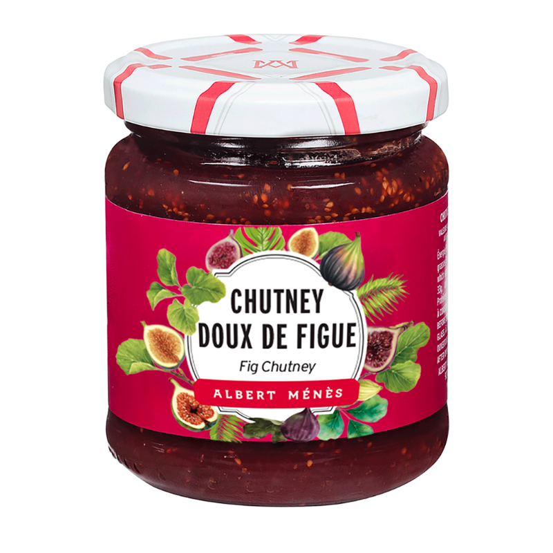Pot de Chutney doux de Figue Albert Ménès, condiment onctueux à la couleur ambrée et à la texture gourmande