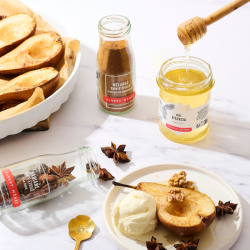 Recette de poires au sirop parfumées au Mélange Pain d'Epices Albert Ménès