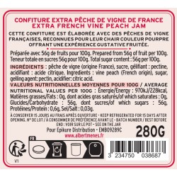Confiture Extra pêche de vigne de France Albert Ménès