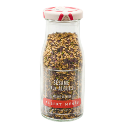 Sachet de sésame aux algues Albert Ménès, mélange d'épices dorées et vertes pour une touche japonaise élégante