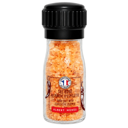 Rosa Salz mit Piment d'Espelette als Mühle