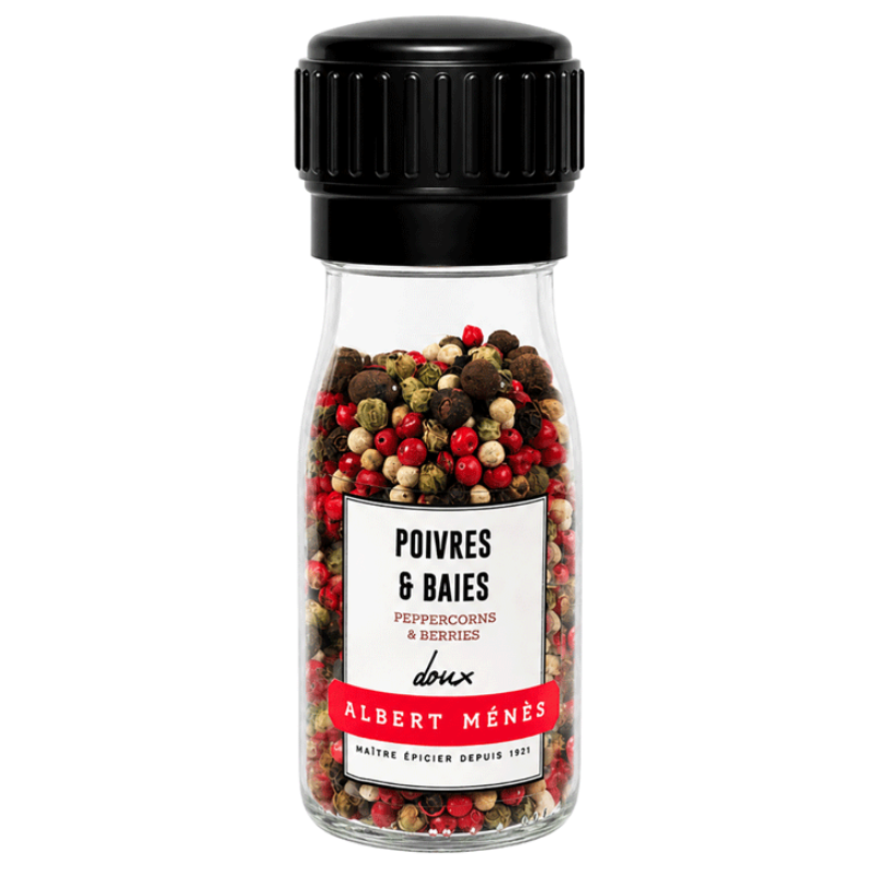 Pfeffer und Beeren in ganzen Körnern – Mühle