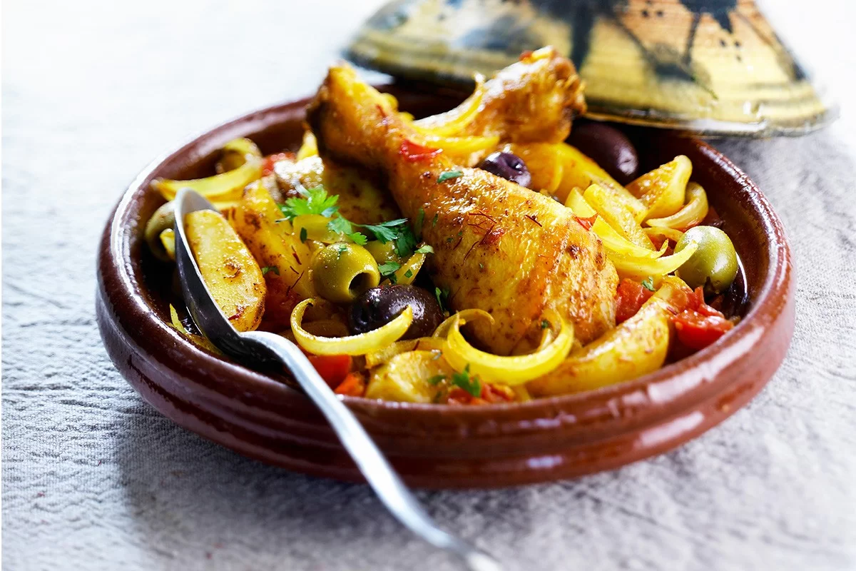 Tajine de poulet au citron confit