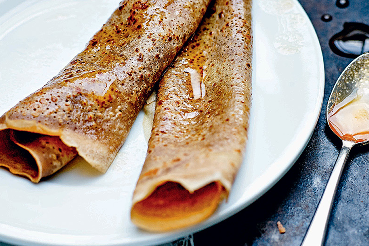 Crêpe à la Farine de Châtaigne, Bruccio et Marmelade Corse