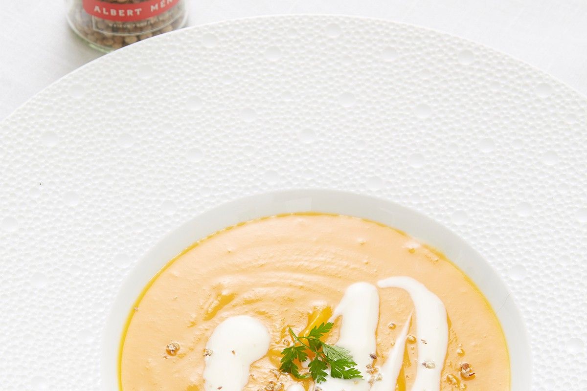 Velouté de potiron au lait d'amandes
