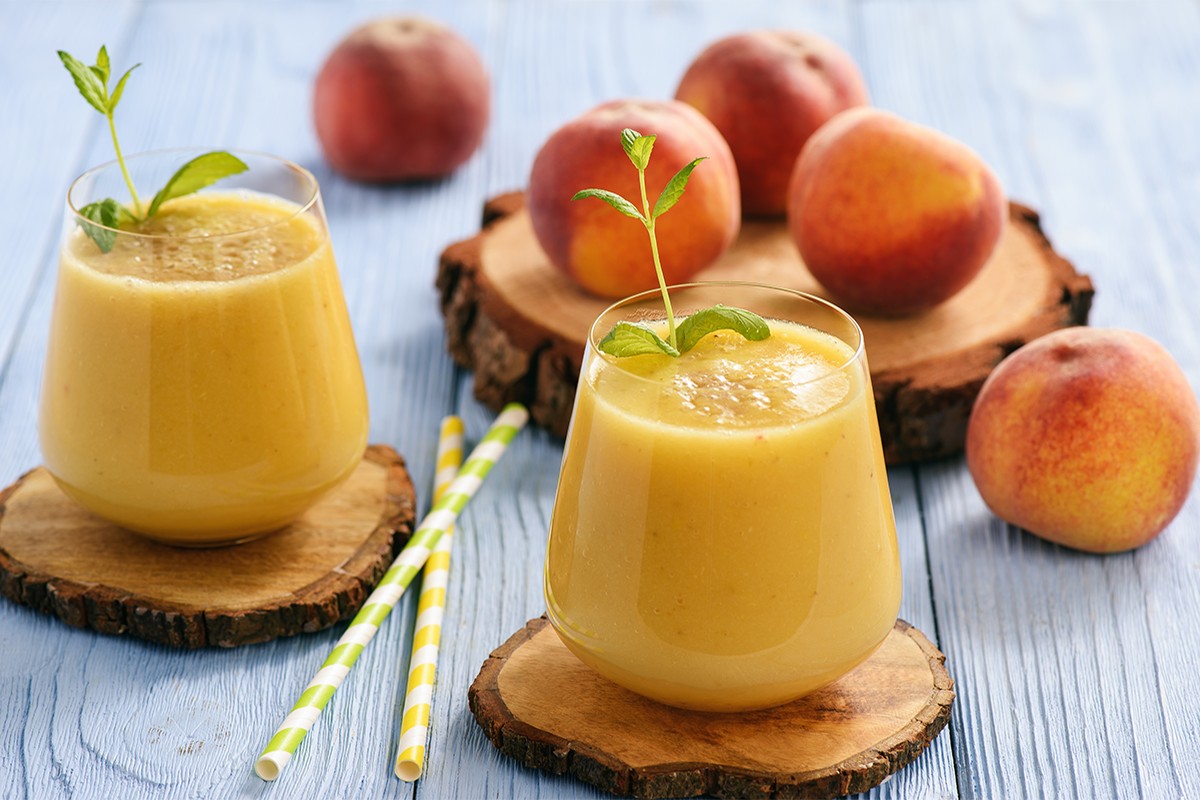 Peach soup with honey, saffron and rosemary