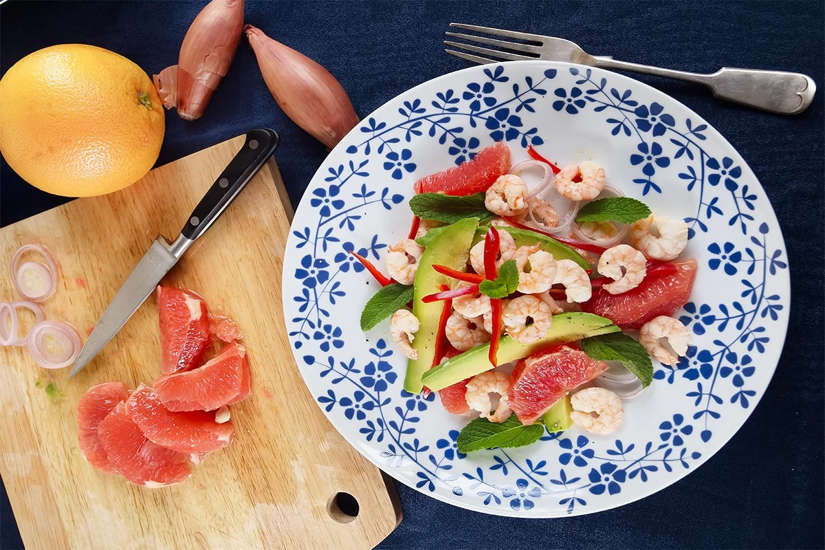 Salade de Crevettes et Pamplemousse Rose