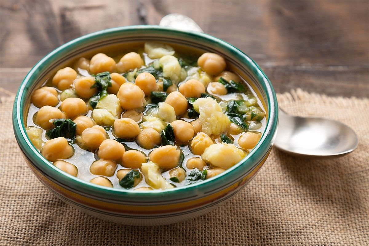 Soupe aux Pois Chiches et Epinards