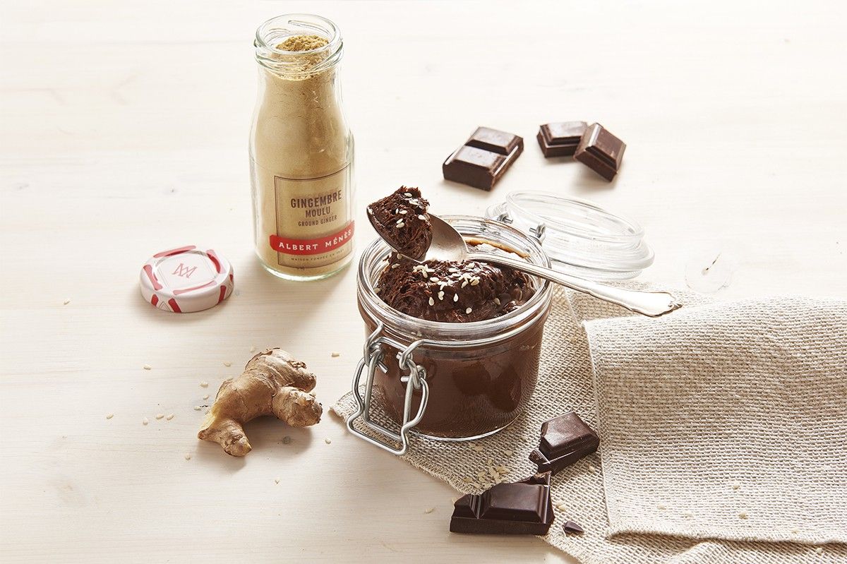 mousse au chocolat facile Ã  faire au gingembre et sÃ©same
