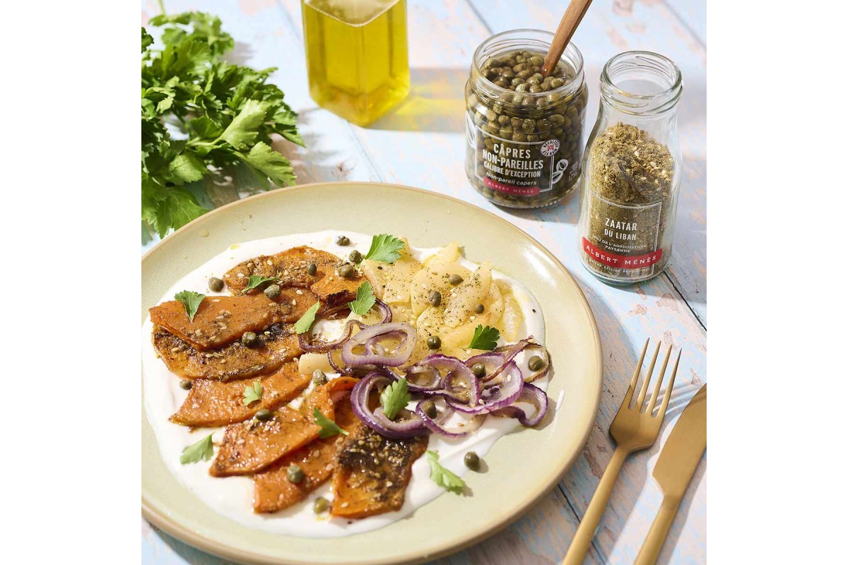assiette froide de courge au zaatar, facile Ã  faire
