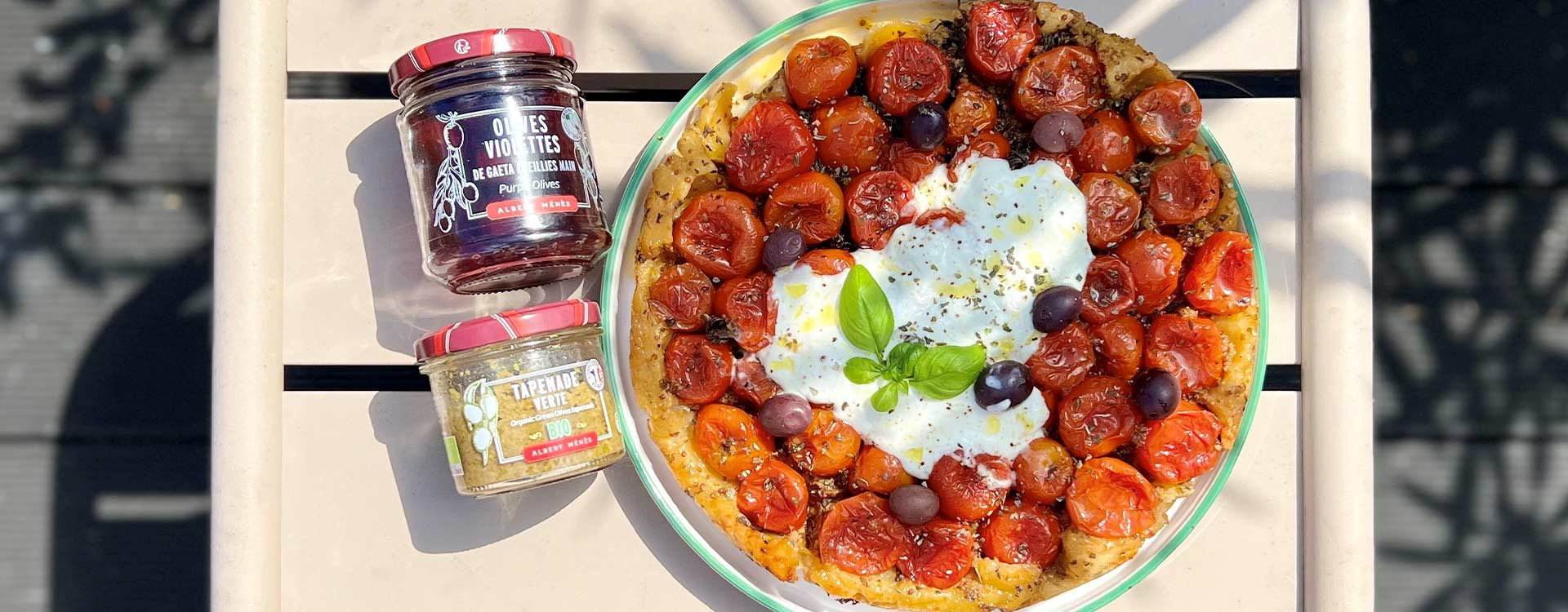 Tarte tomate et Tapenade verte